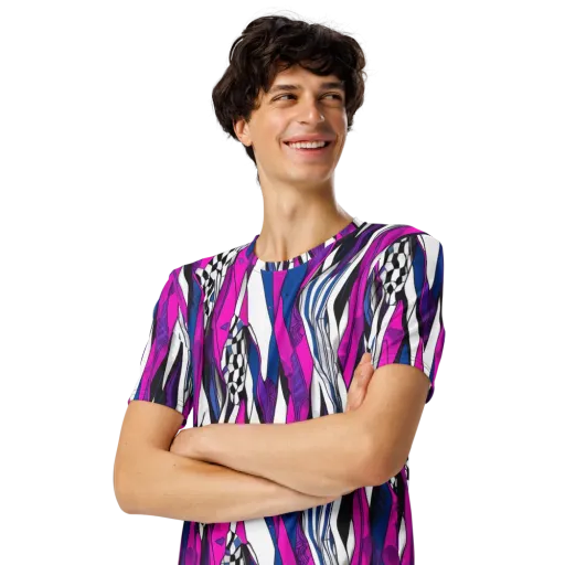 Electric Runway on a Men's Crew Neck T-Shirt