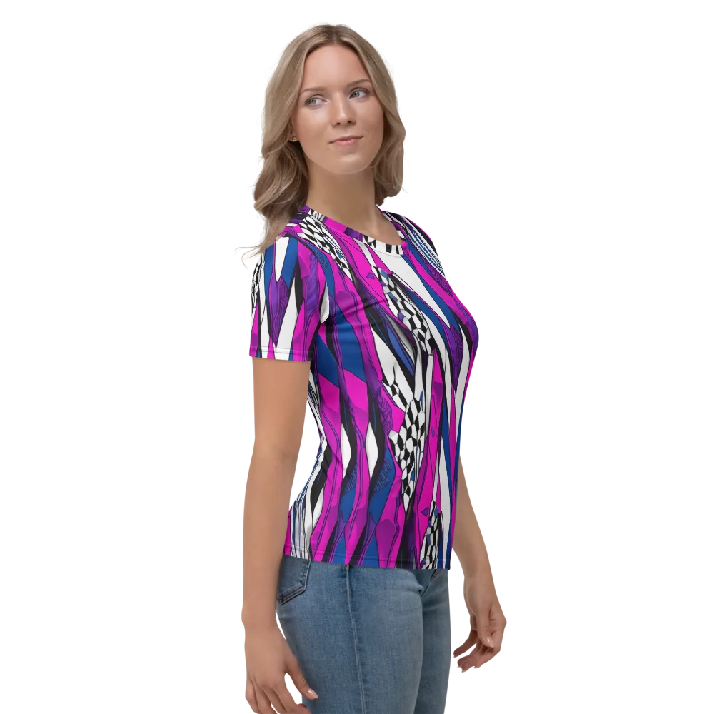 Electric Runway on Women's Crew Neck T-Shirt — Right