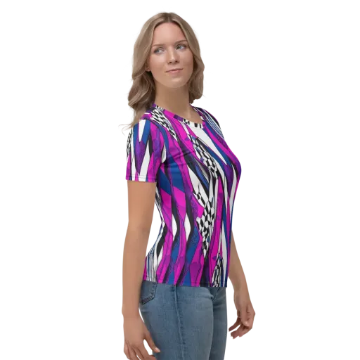 Electric Runway on a Women's Crew Neck T-Shirt