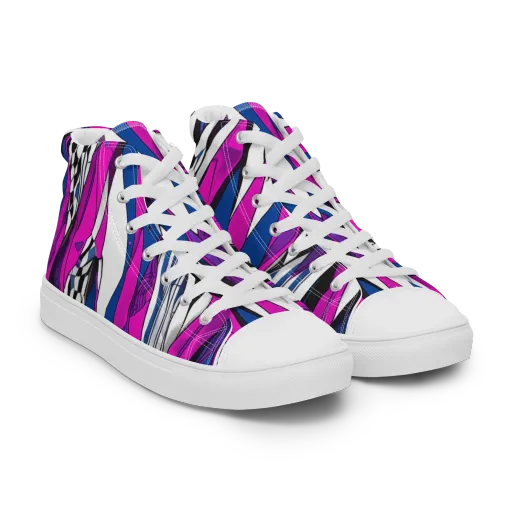 Electric Runway on a Women's High Top Canvas Shoes