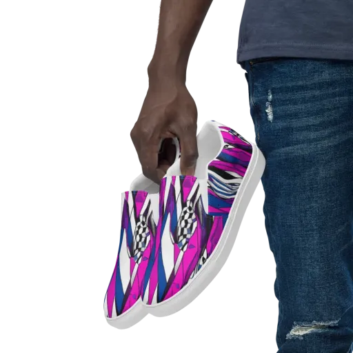 Electric Runway on a Men's Slip-On Canvas Shoes