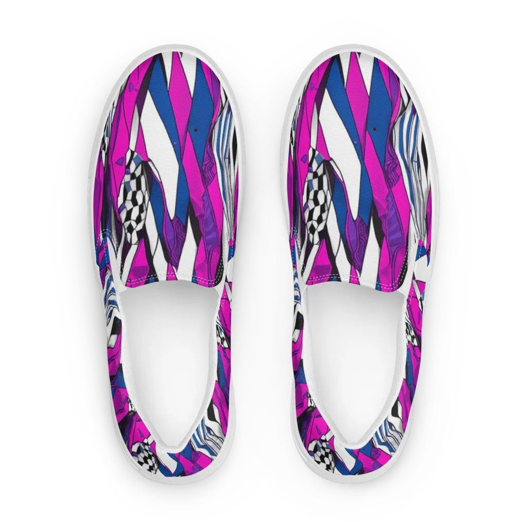 Electric Runway on Women's Slip-On Canvas Shoes — Front