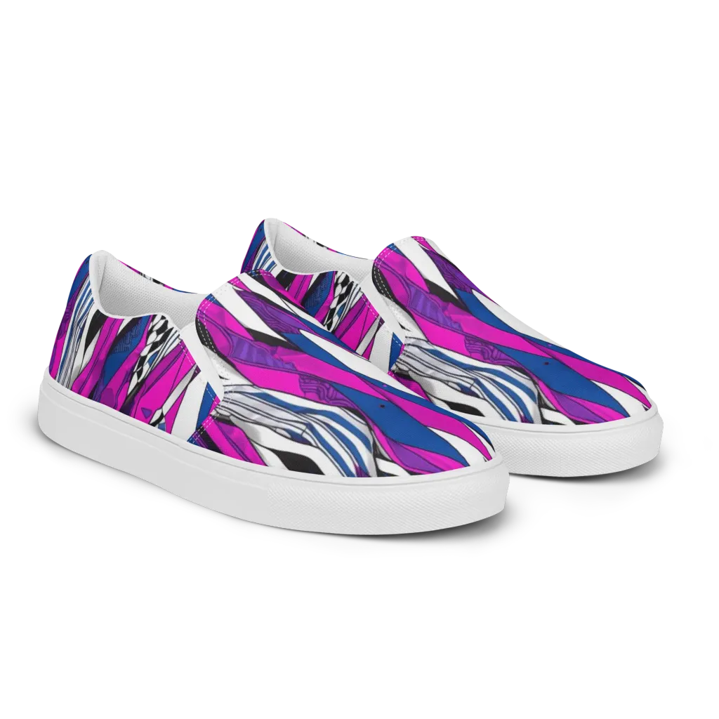 Electric Runway on Women's Slip-On Canvas Shoes — Right Front
