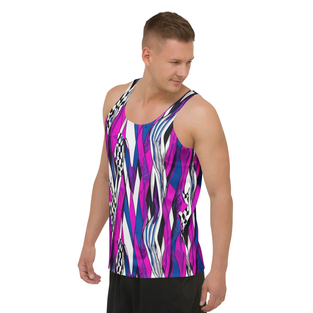 Electric Runway on Men's Tank Top — Left Front