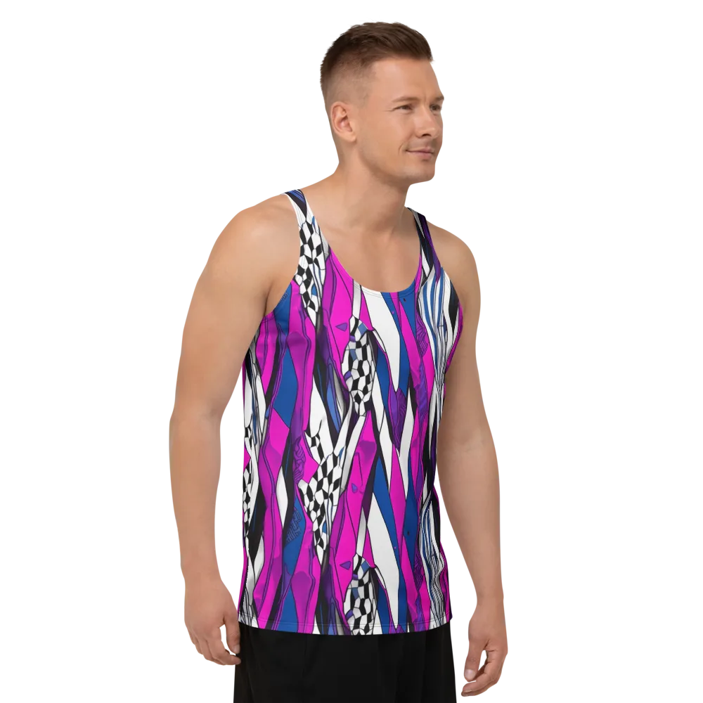 Electric Runway on Men's Tank Top — Right Front
