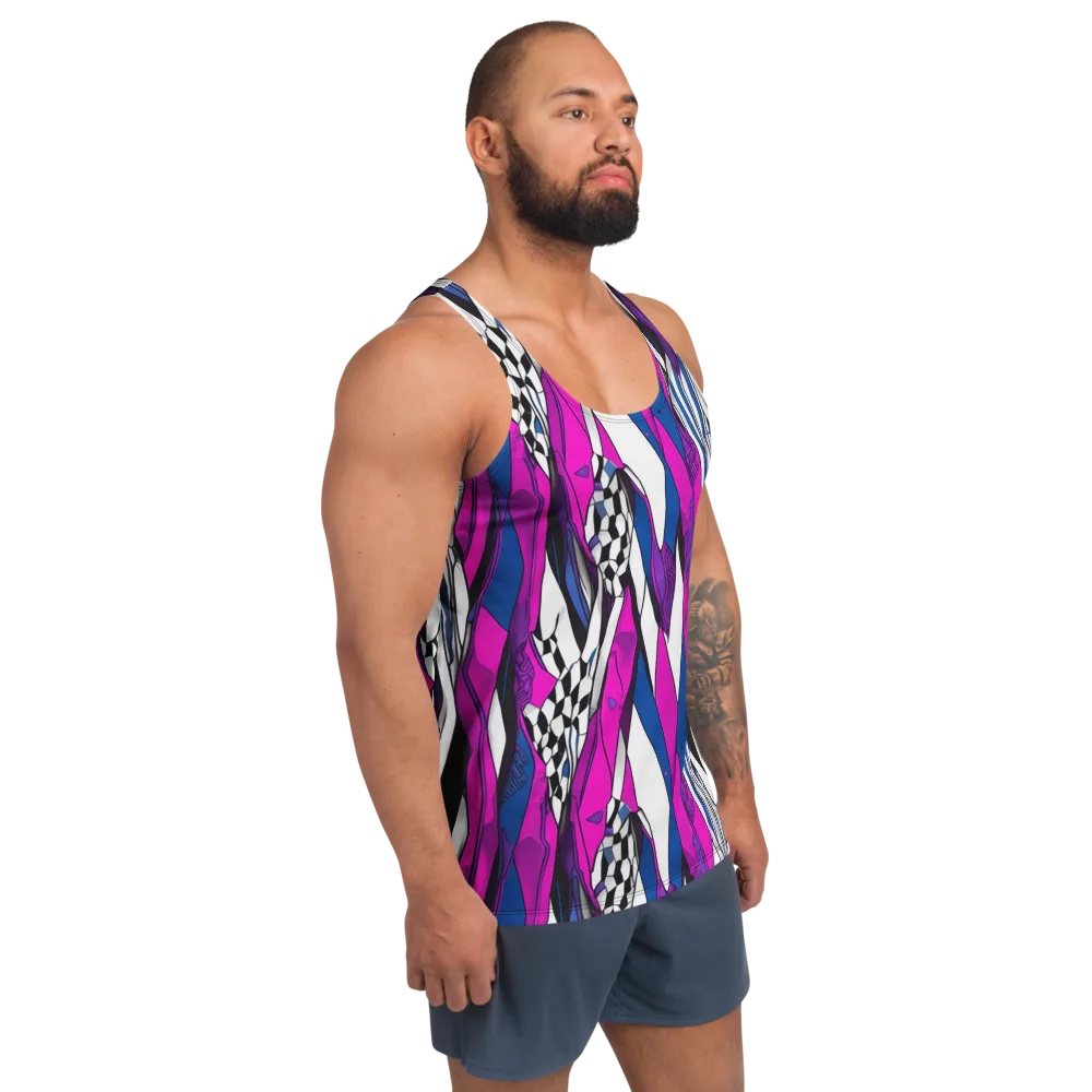 Electric Runway on Men's Tank Top — Right Front