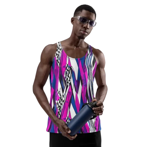 Electric Runway on a Men's Tank Top