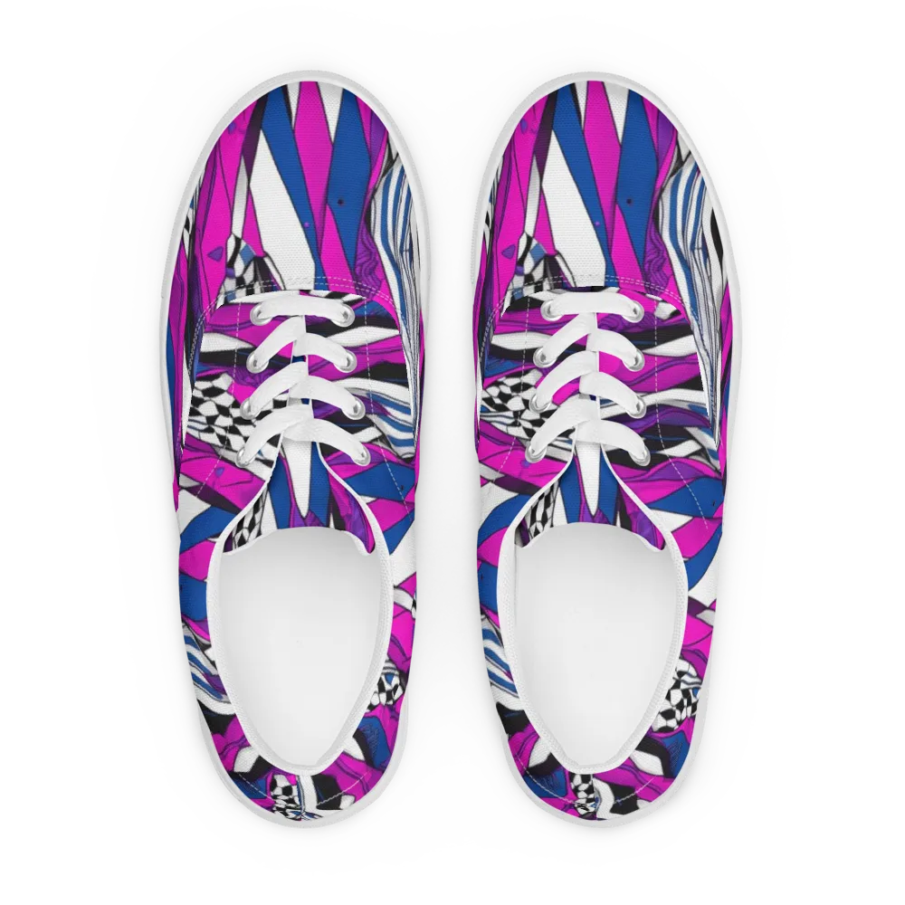 Electric Runway on Men's Lace-Up Canvas Shoes — Front