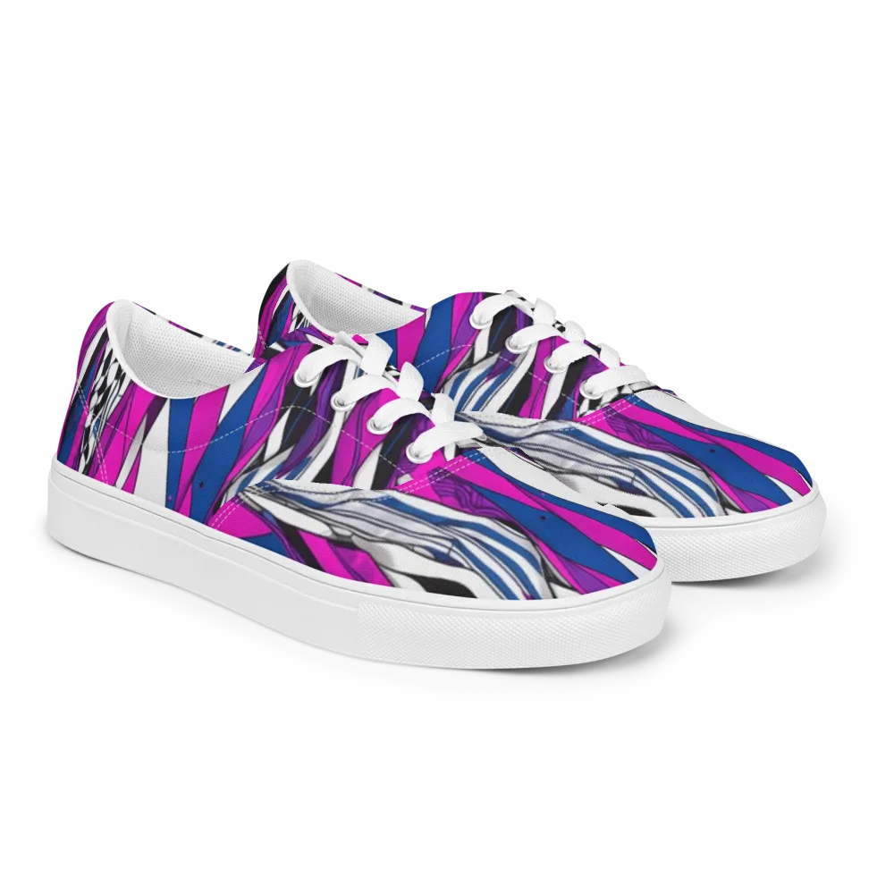 Electric Runway on Men's Lace-Up Canvas Shoes — Right Front