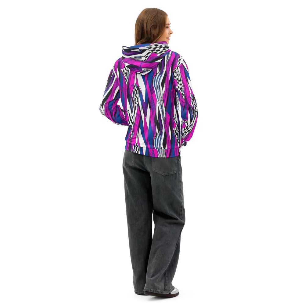 Electric Runway on Cotton Hoodie — Back