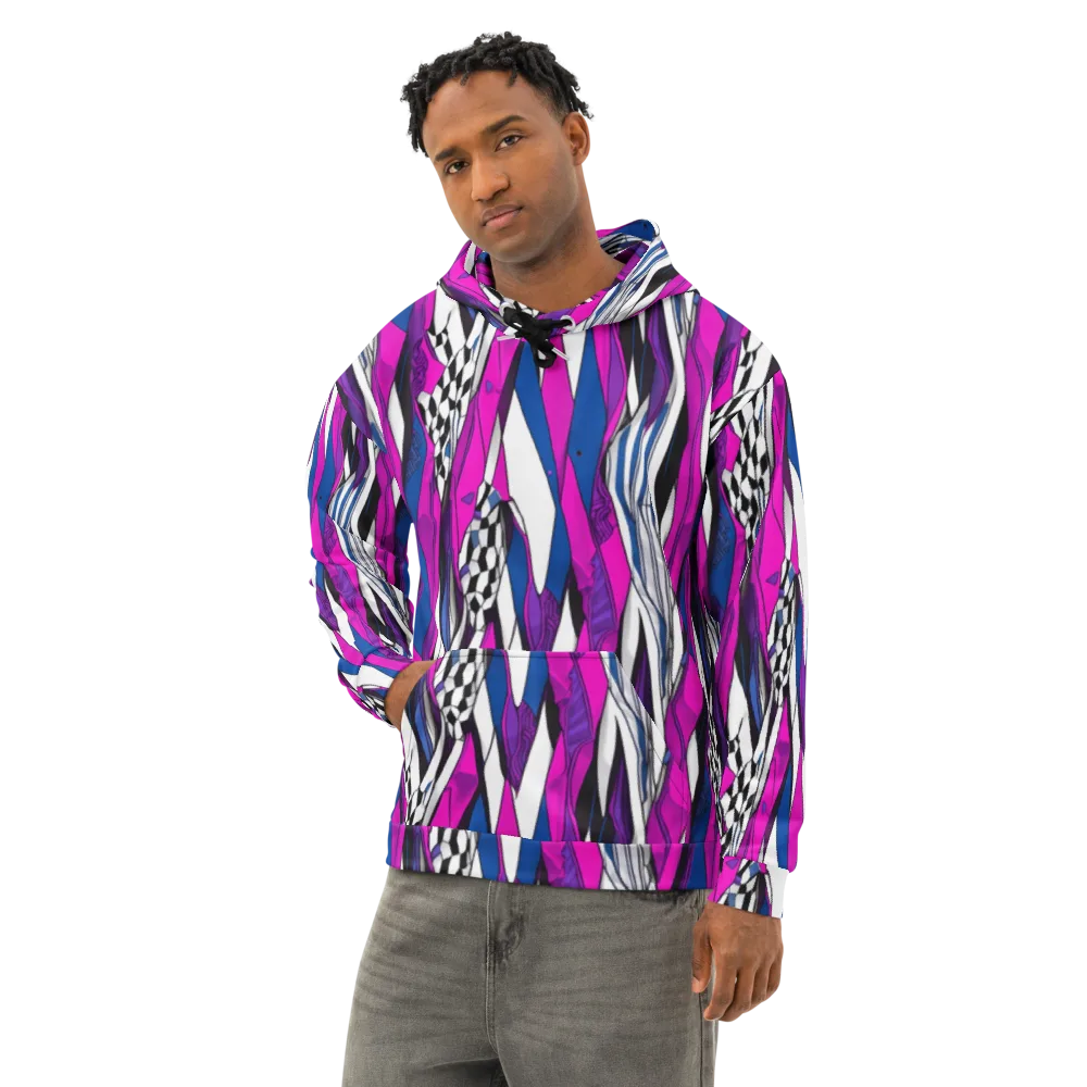 Electric Runway on Cotton Hoodie — Left Front