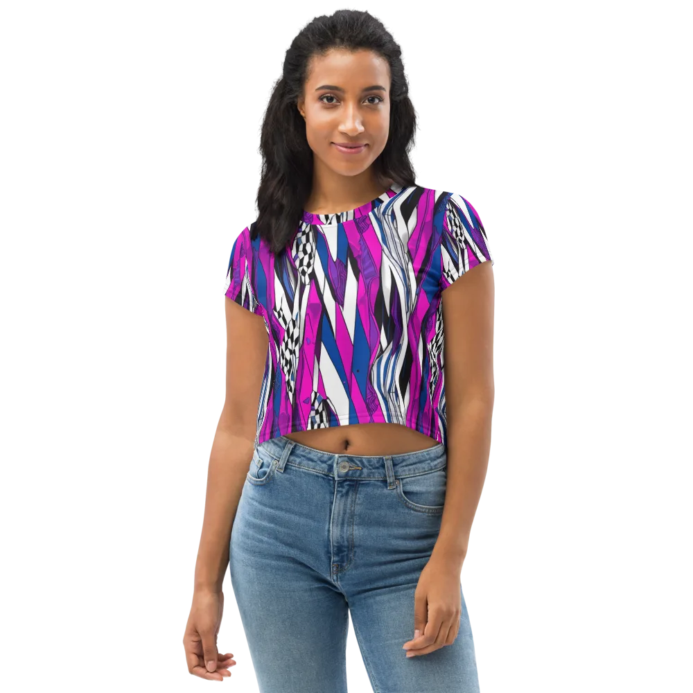 Electric Runway on Crop Tee — Front