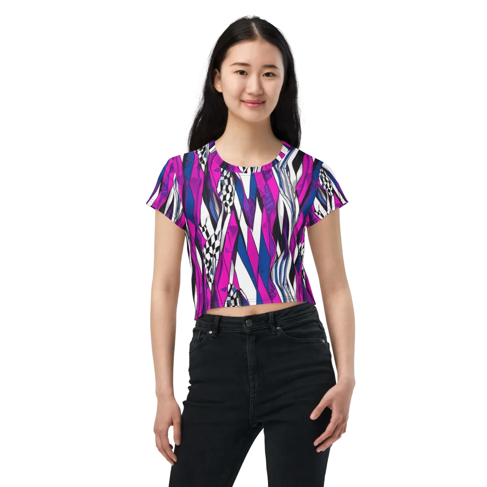 Electric Runway on Crop Tee — Front