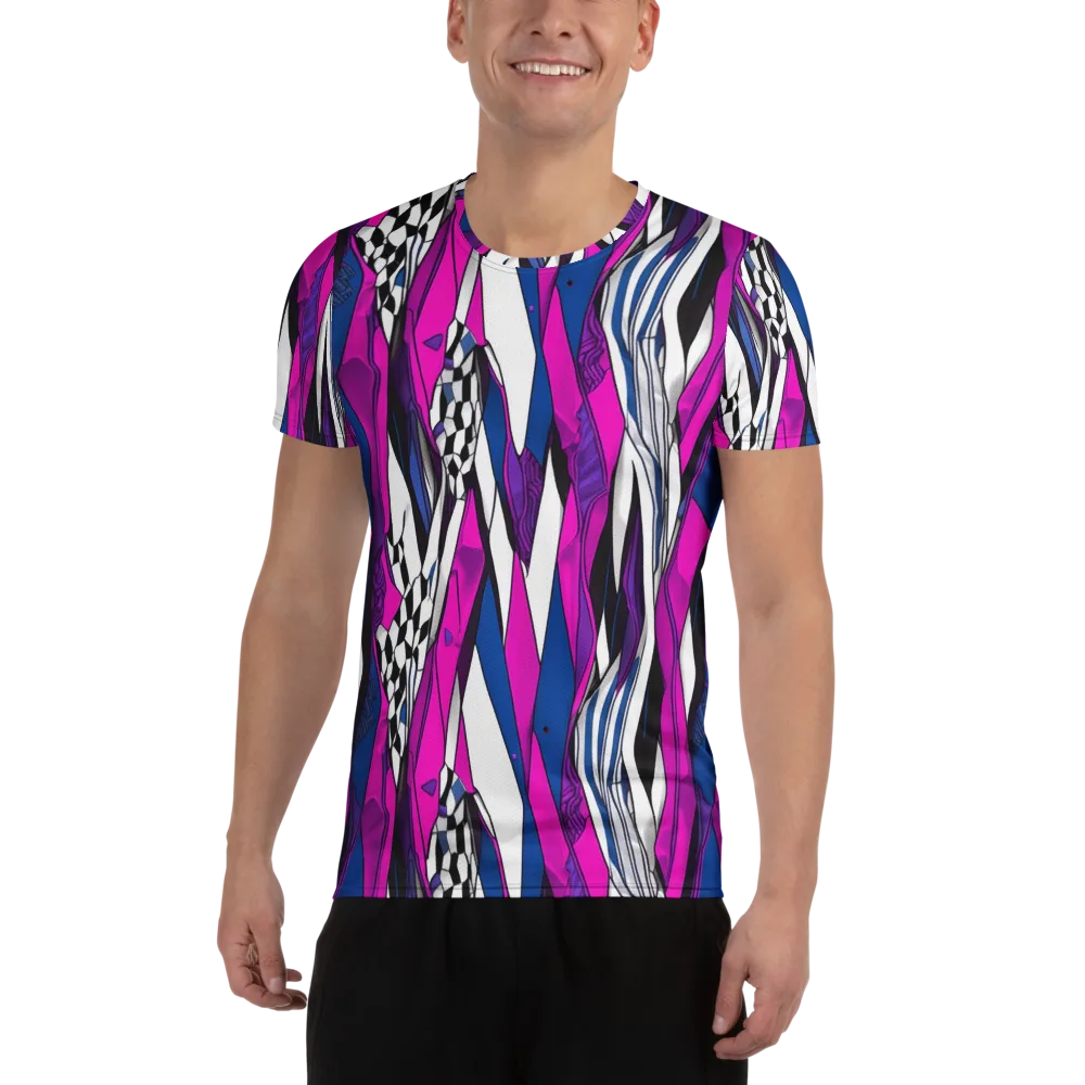 Electric Runway on Men's Athletic T-Shirt — Front
