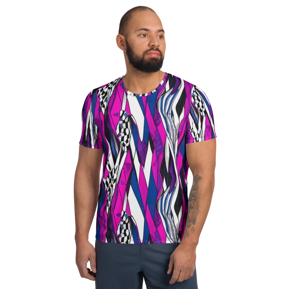 Electric Runway on Men's Athletic T-Shirt — Front