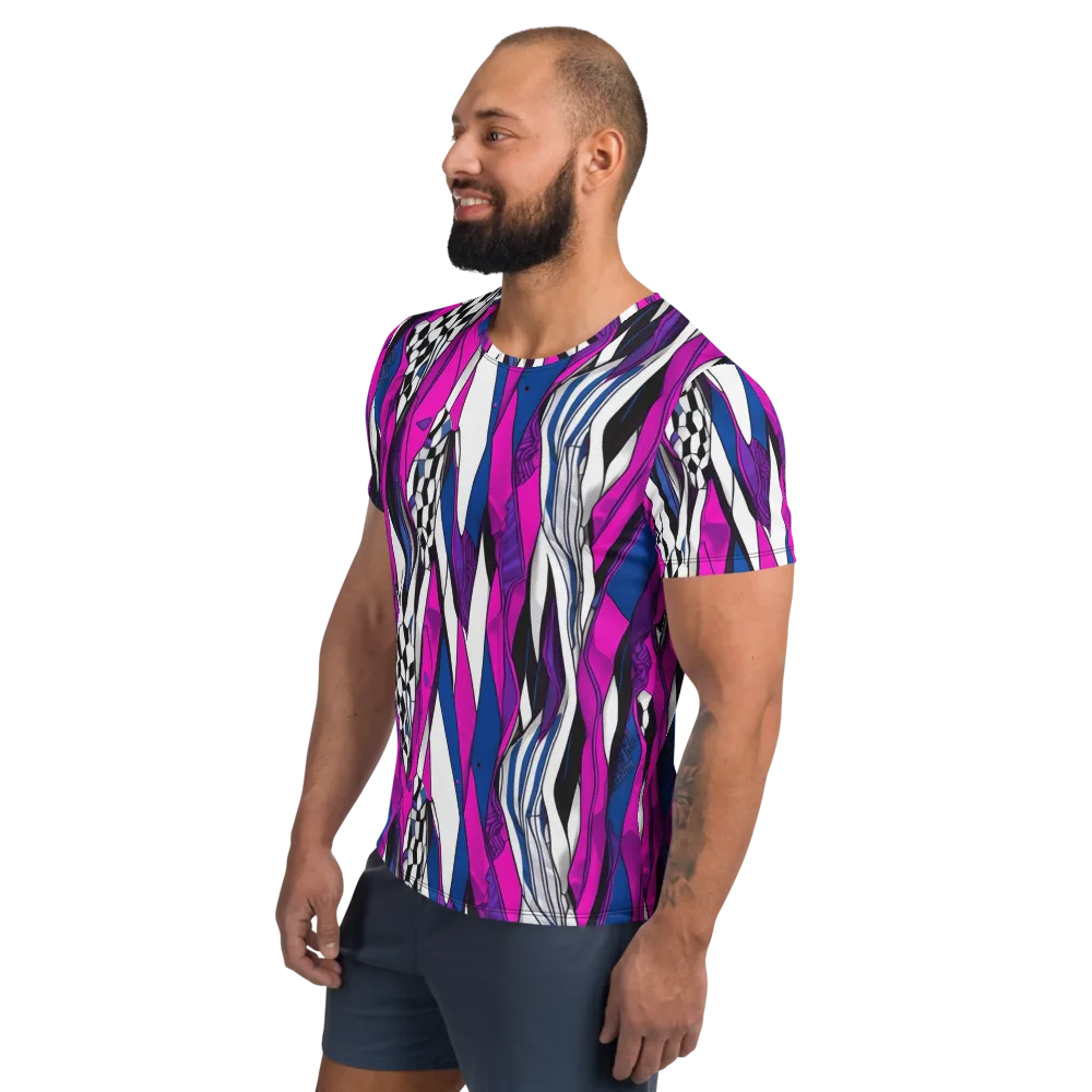 Electric Runway on Men's Athletic T-Shirt — Left