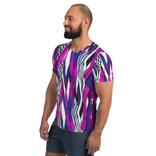 Electric Runway on a Men's Athletic T-Shirt