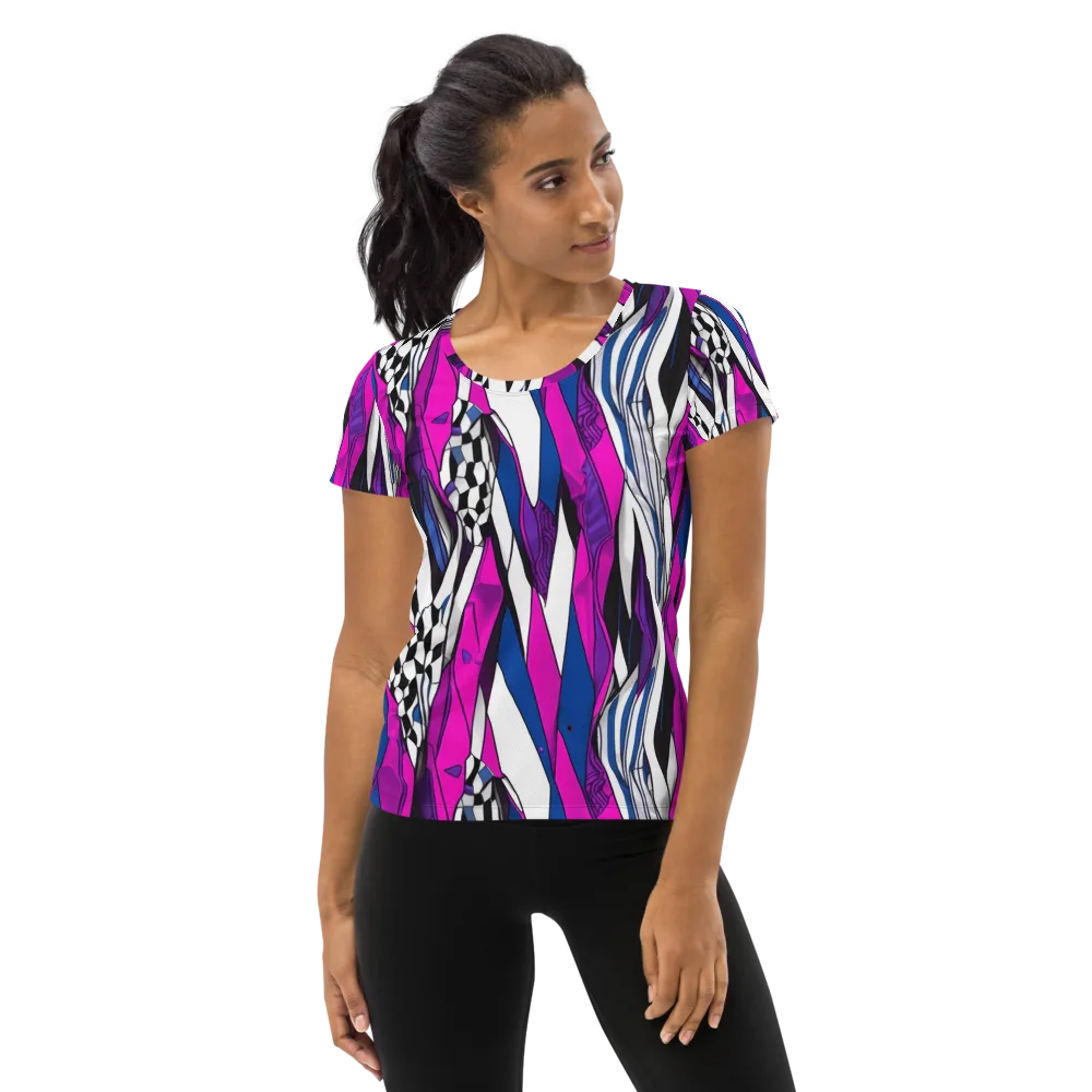 Electric Runway on Women's Athletic T-Shirt — Front