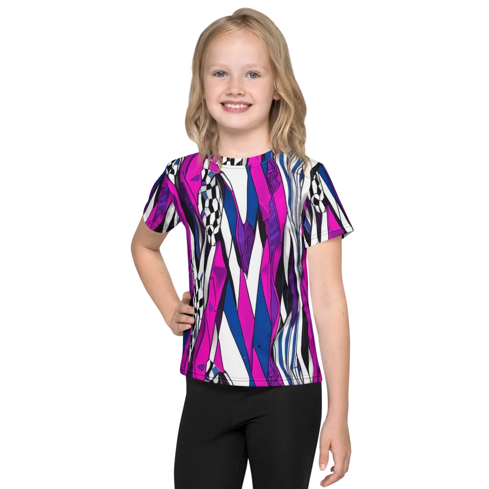 Electric Runway on Kids Crew Neck T-Shirt — Front