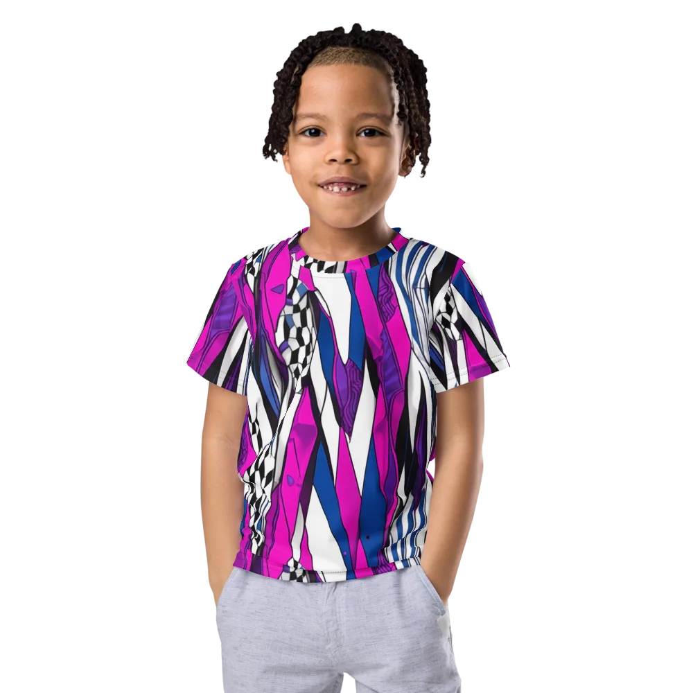 Electric Runway on Kids Crew Neck T-Shirt — Front