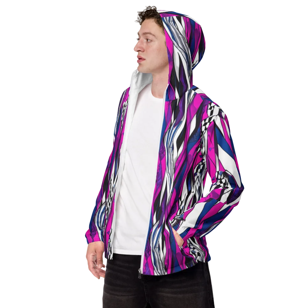 Electric Runway on Men's Windbreaker — Left Front