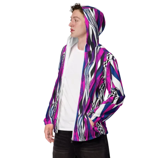 Electric Runway on a Men's Windbreaker