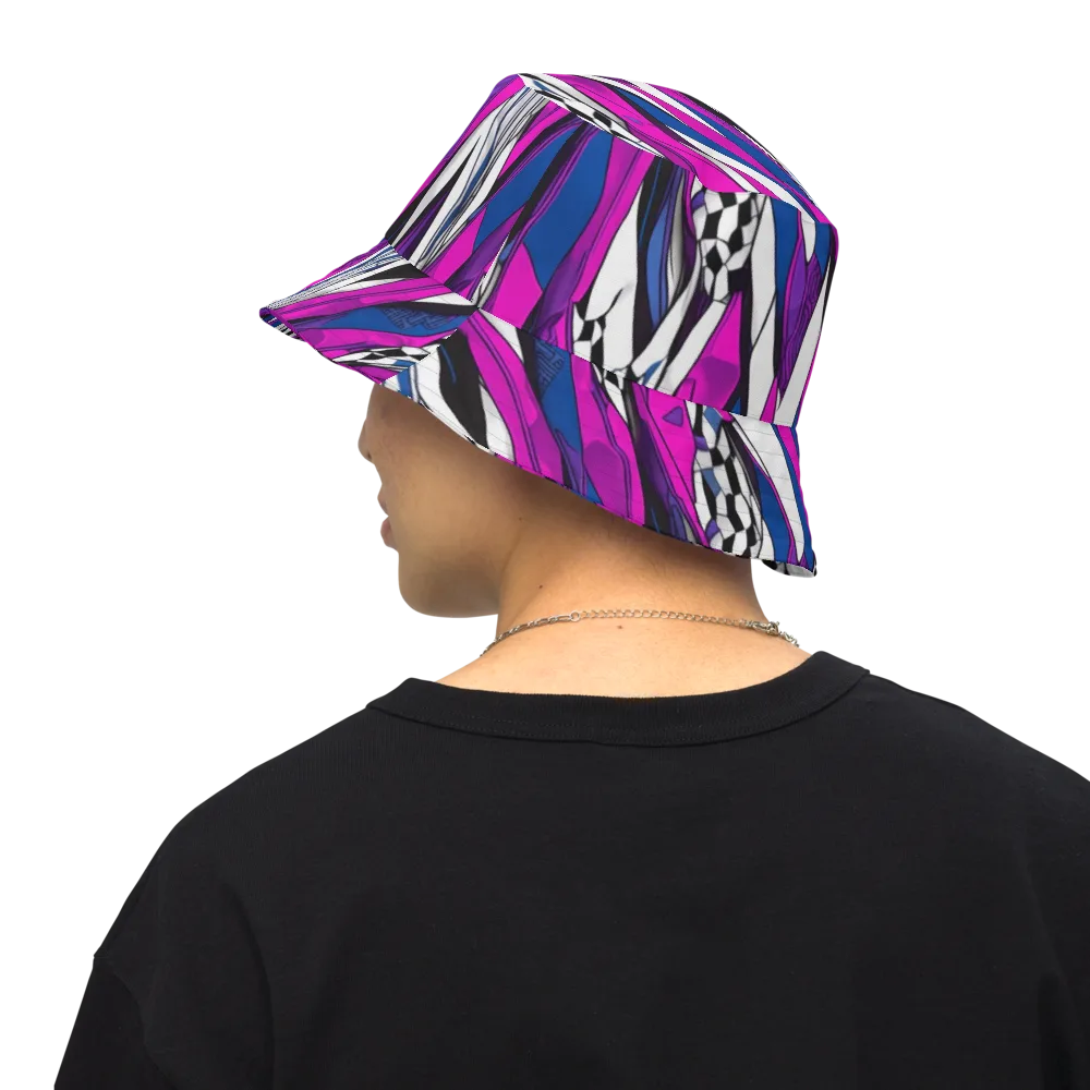 Electric Runway on Reversible Bucket Hat — Back Inside