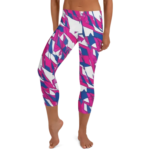 Blue Noise Bloom on a Capri Leggings