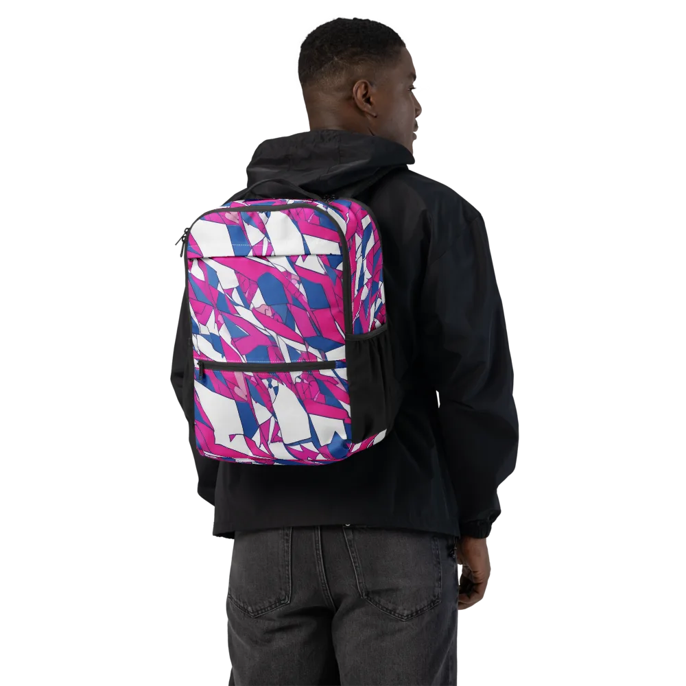 Blue Noise Bloom on Utility Backpack — Back