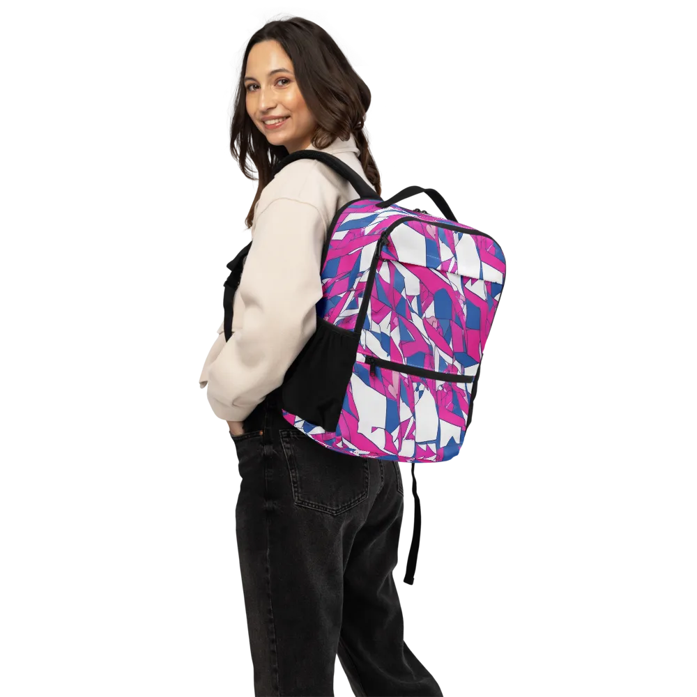 Blue Noise Bloom on Utility Backpack — Back