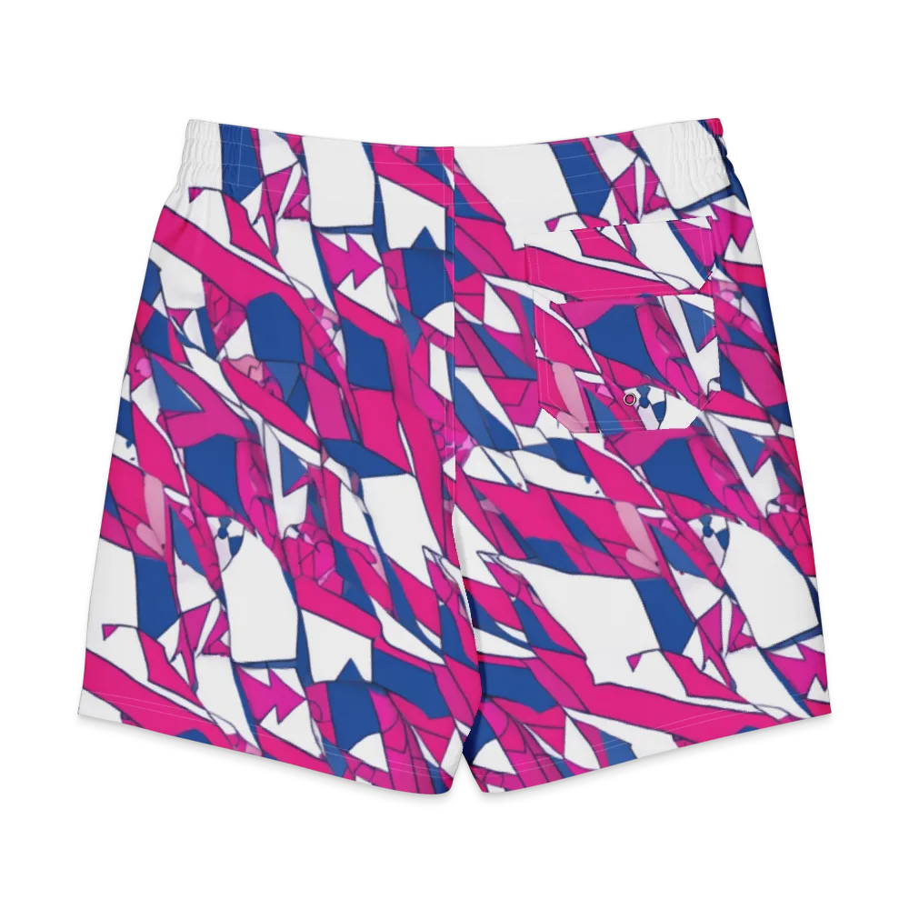 Blue Noise Bloom on Men's Board Shorts — Back