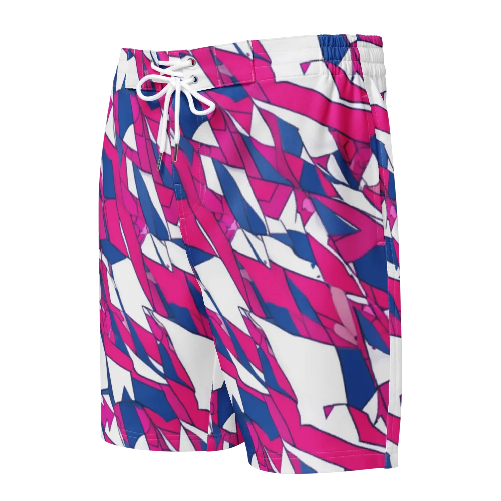 Blue Noise Bloom on Men's Board Shorts — Front