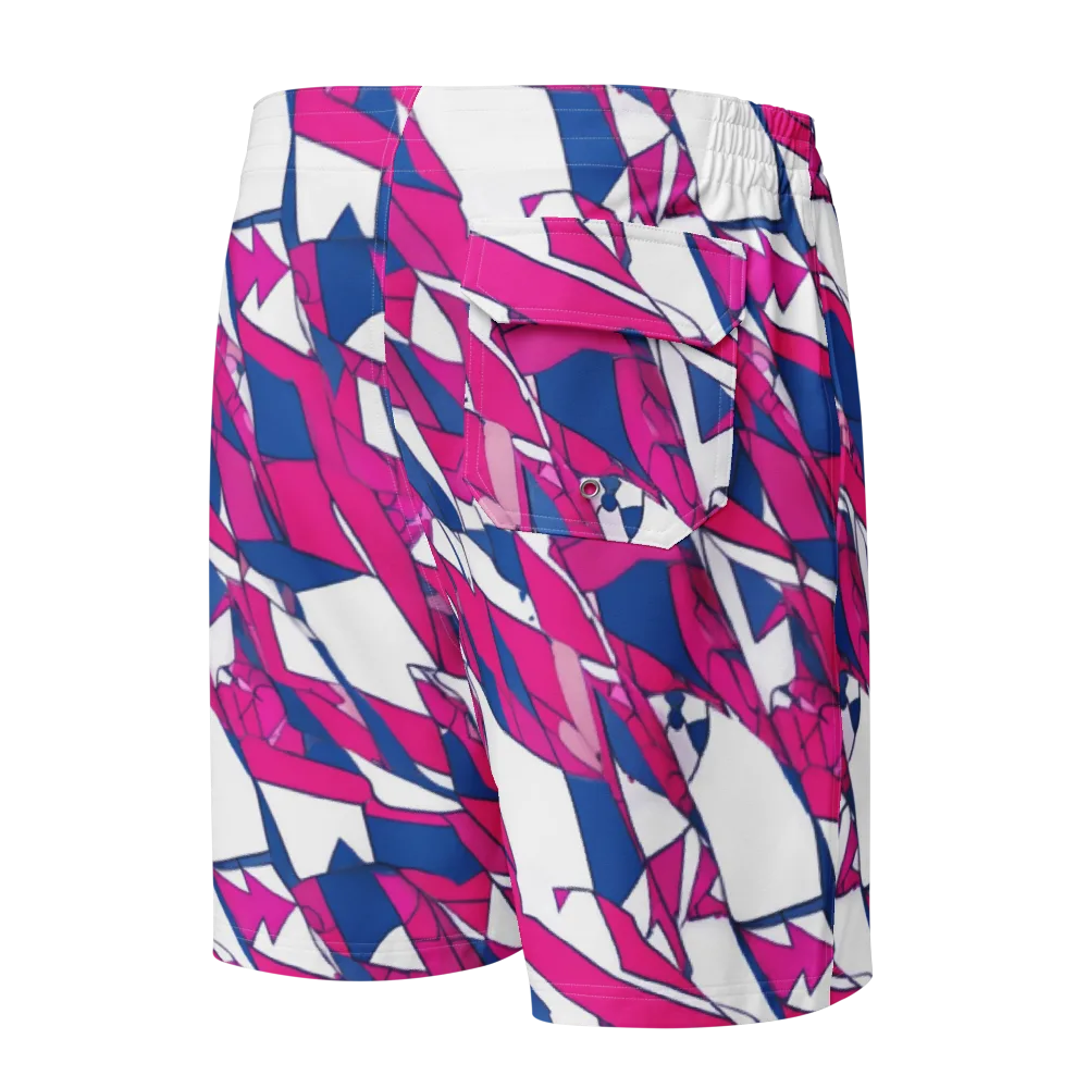 Blue Noise Bloom on Men's Board Shorts — Back