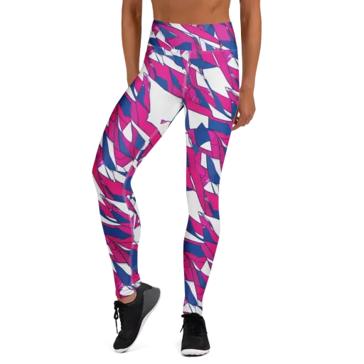 Blue Noise Bloom on a Yoga Leggings