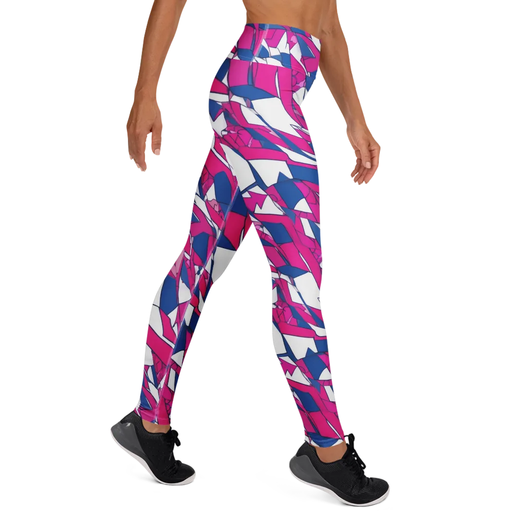 Blue Noise Bloom on Yoga Leggings — Right
