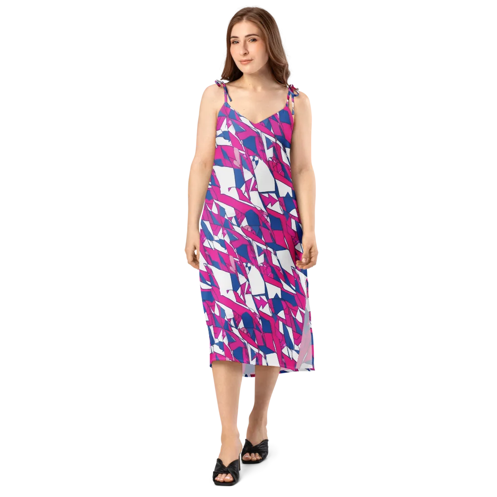 Blue Noise Bloom on Slip Dress — Front