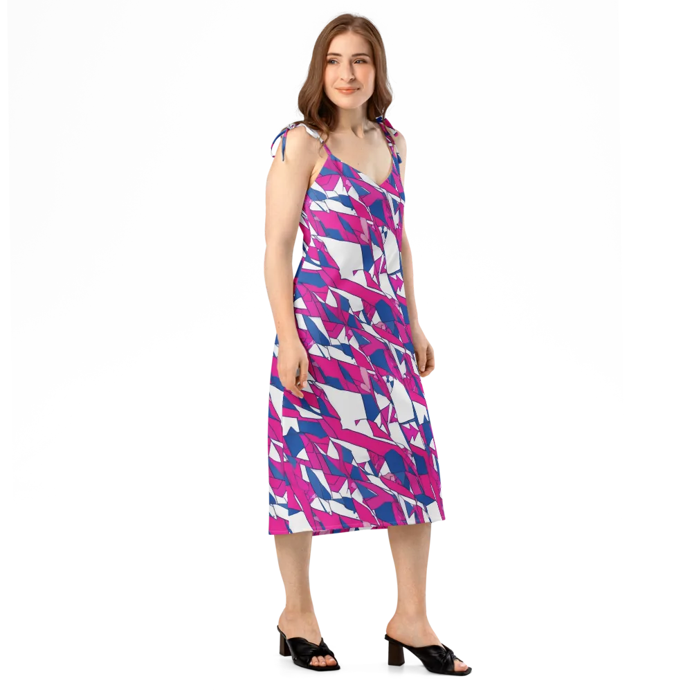 Blue Noise Bloom on Slip Dress — Right Front