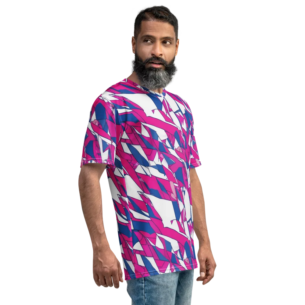 Blue Noise Bloom on Men's Crew Neck T-Shirt — Right