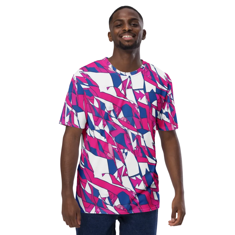 Blue Noise Bloom on Men's Crew Neck T-Shirt — Front