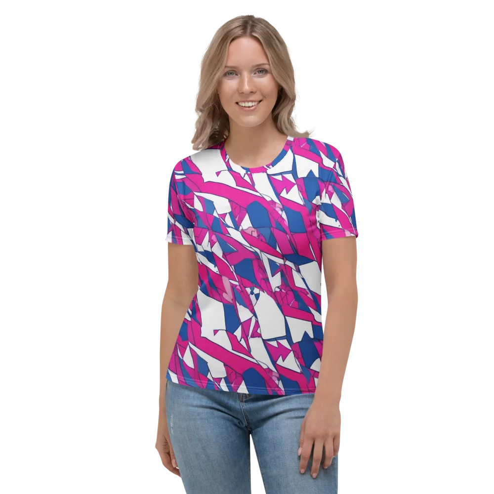 Blue Noise Bloom on Women's Crew Neck T-Shirt — Front