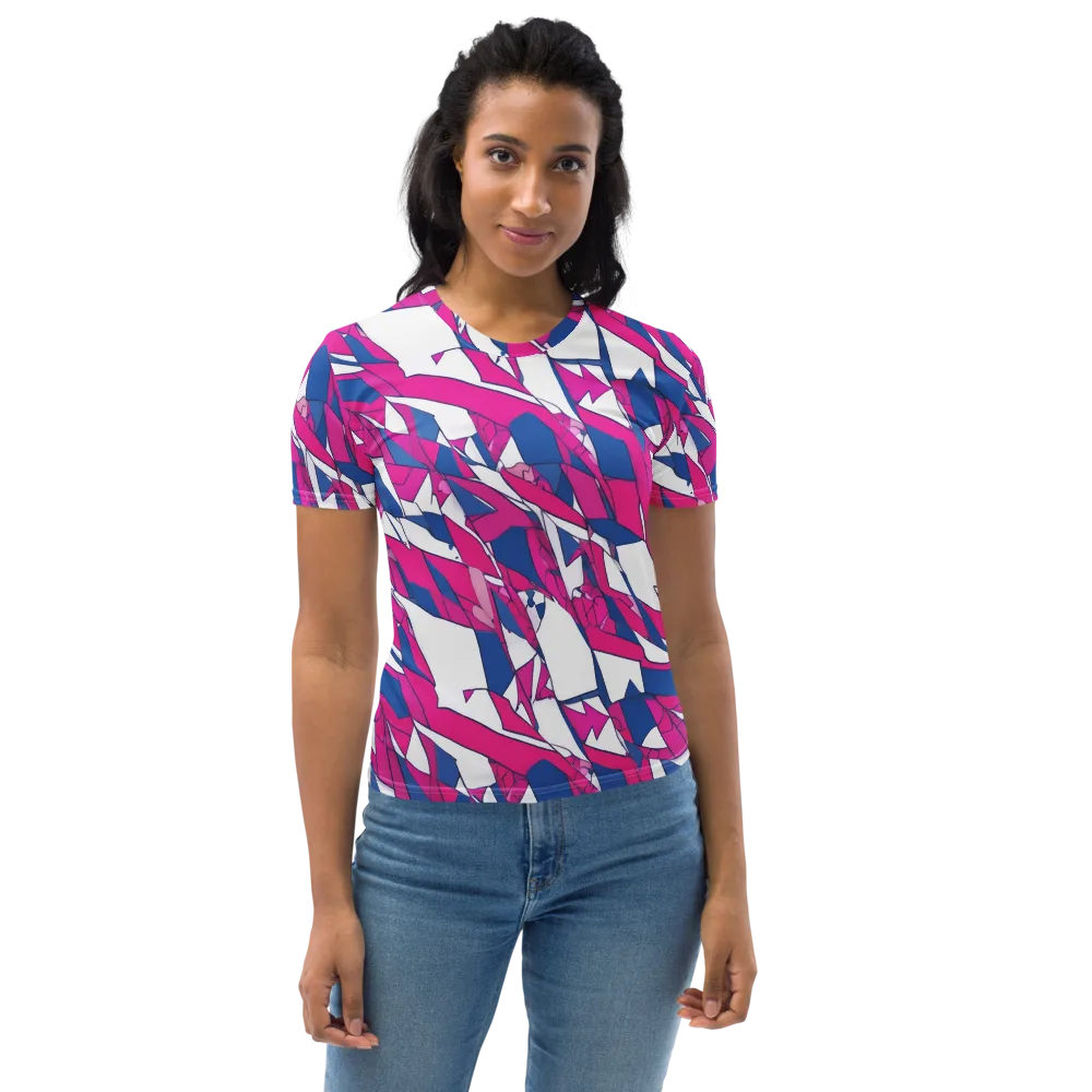 Blue Noise Bloom on Women's Crew Neck T-Shirt — Front