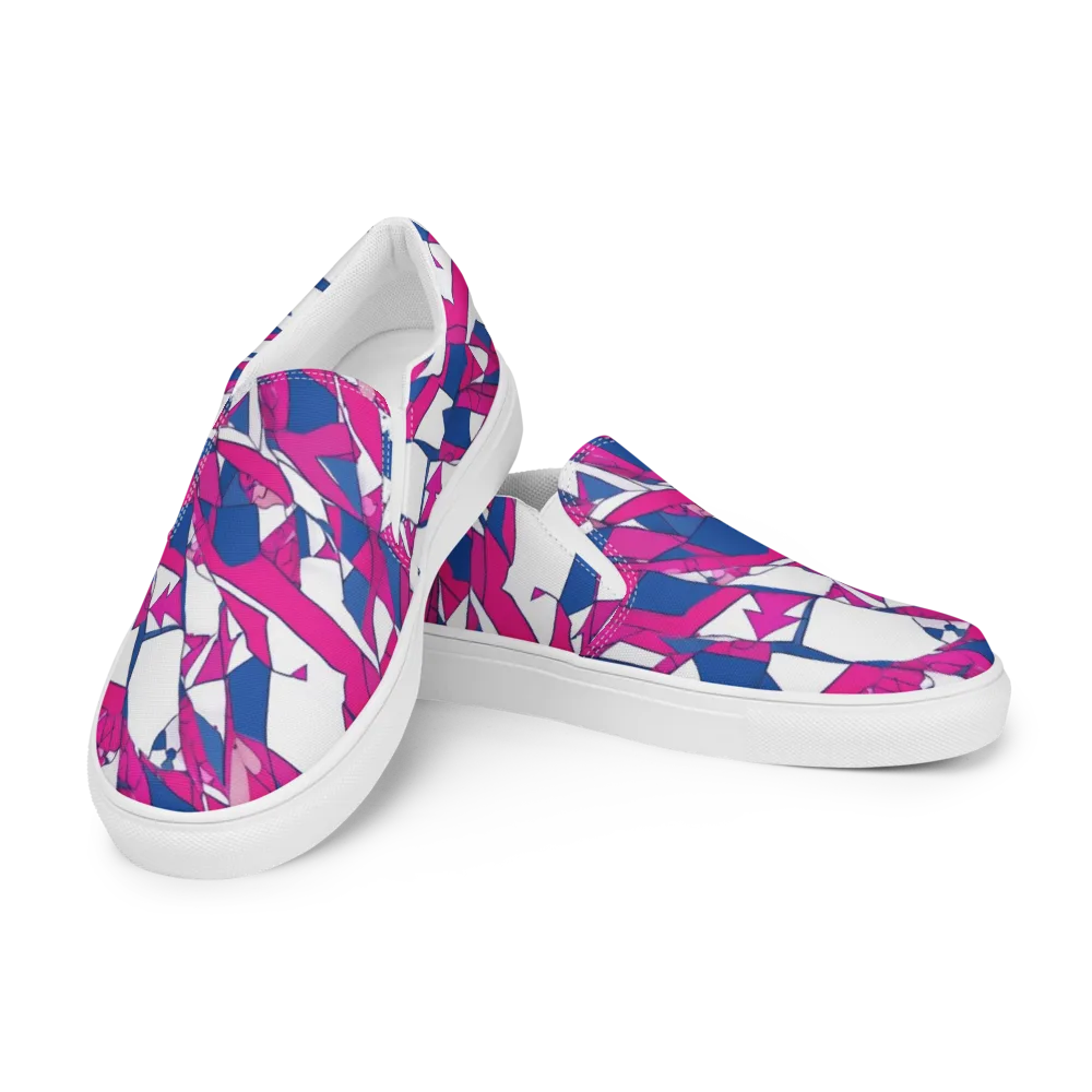 Blue Noise Bloom on Men's Slip-On Canvas Shoes — Left Front