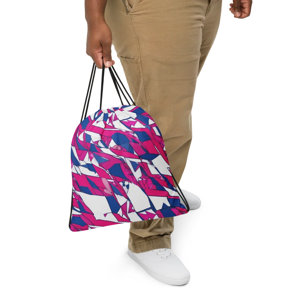 Blue Noise Bloom on Drawstring Bag — Front