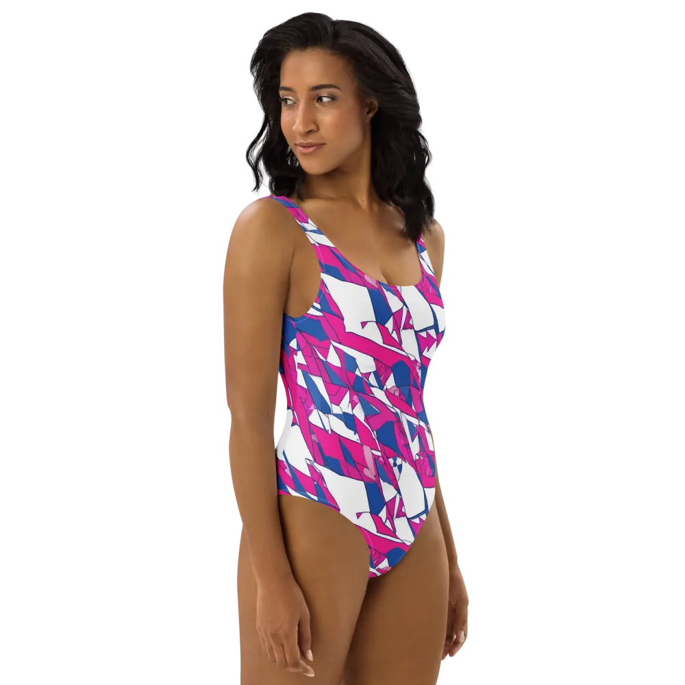 Blue Noise Bloom on One-Piece Swimsuit — Right