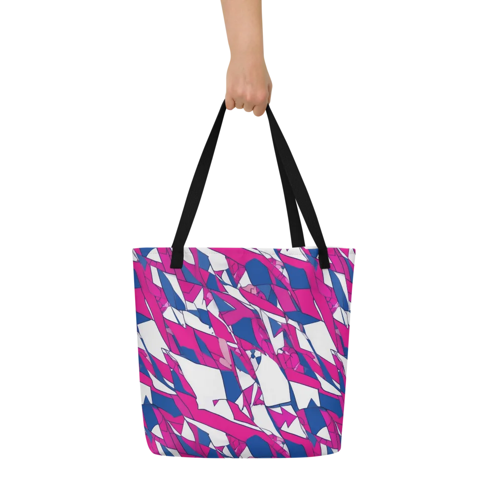 Blue Noise Bloom on Large Tote Bag W/ Pocket — Front