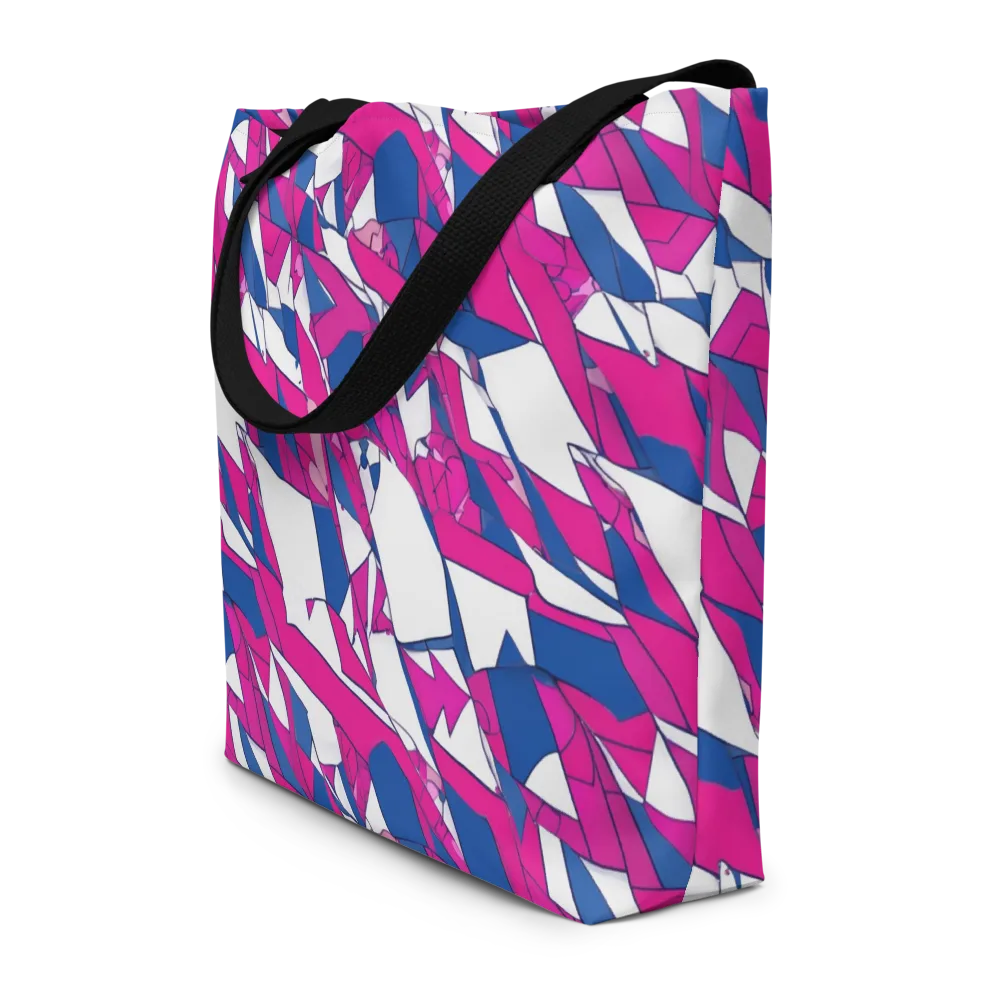 Blue Noise Bloom on Large Tote Bag W/ Pocket — Front