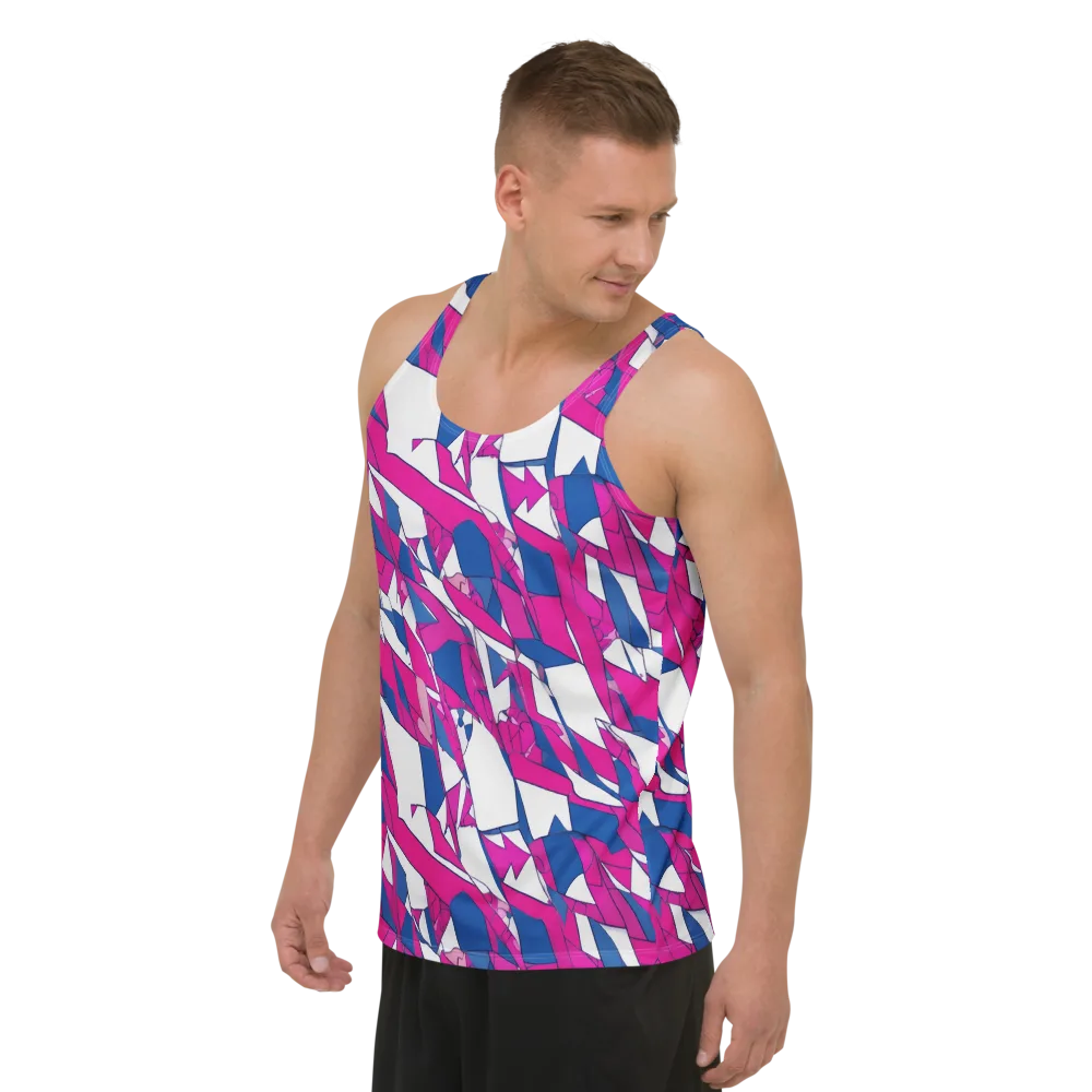 Blue Noise Bloom on Men's Tank Top — Left Front