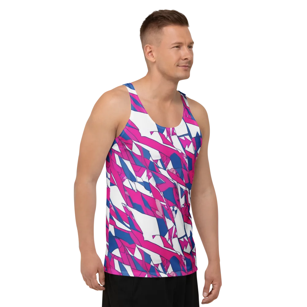 Blue Noise Bloom on Men's Tank Top — Right Front