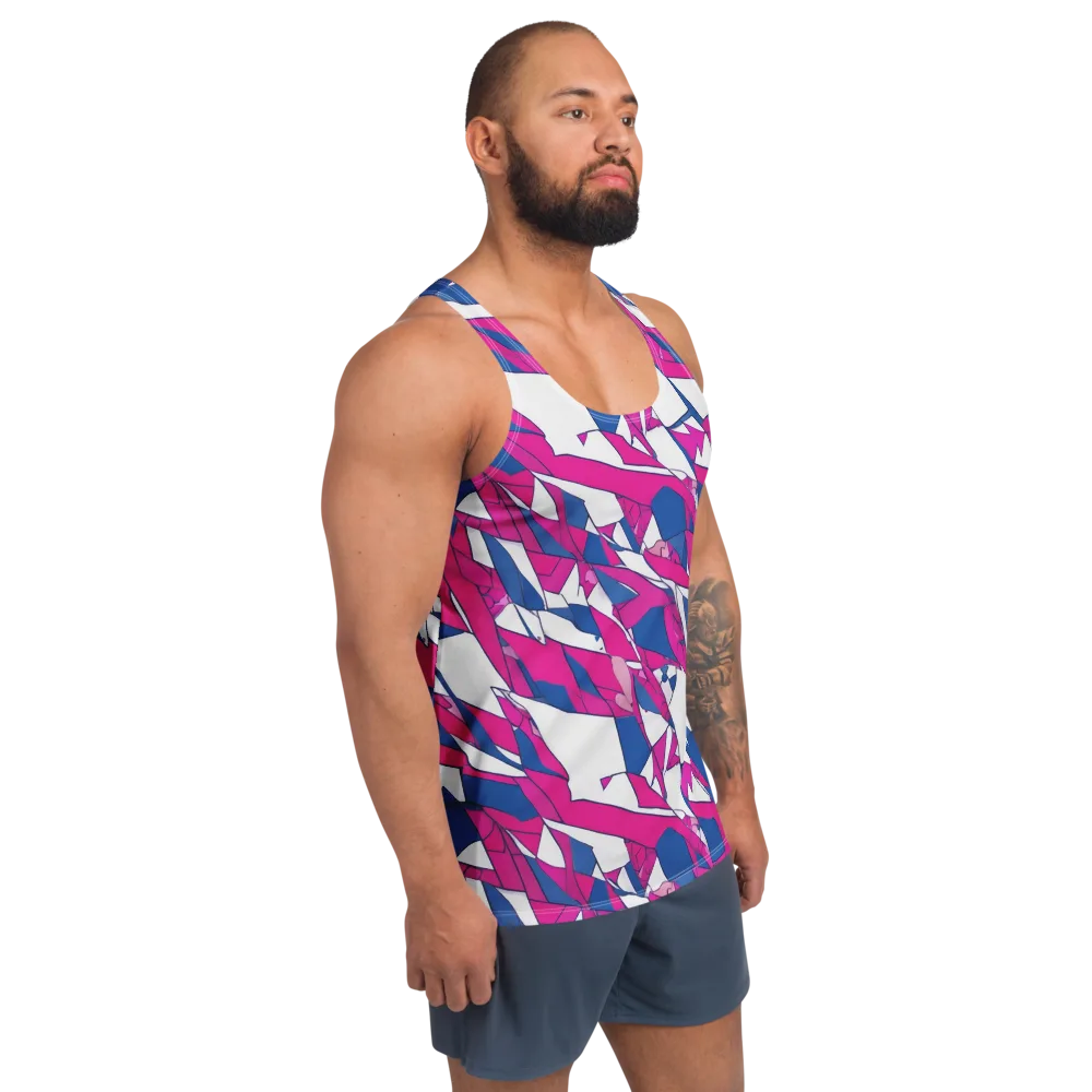 Blue Noise Bloom on Men's Tank Top — Right Front