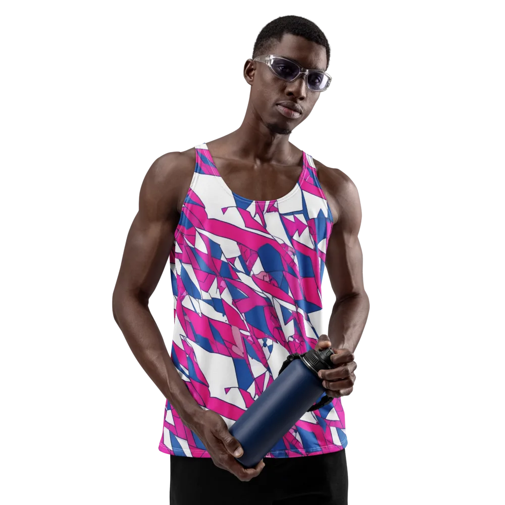 Blue Noise Bloom on Men's Tank Top — Front
